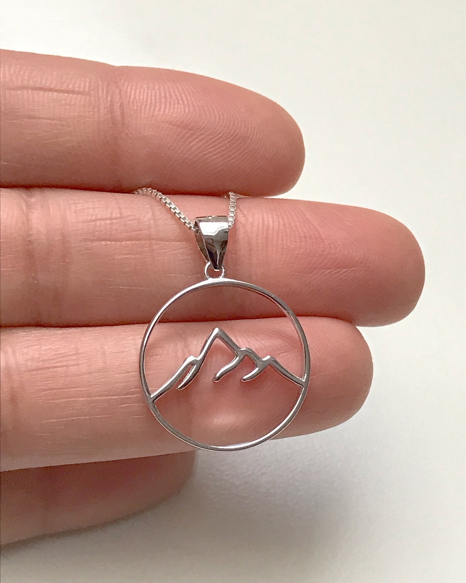 Mountain Necklace Sterling Silver Mountain Pendant Gift For Etsy