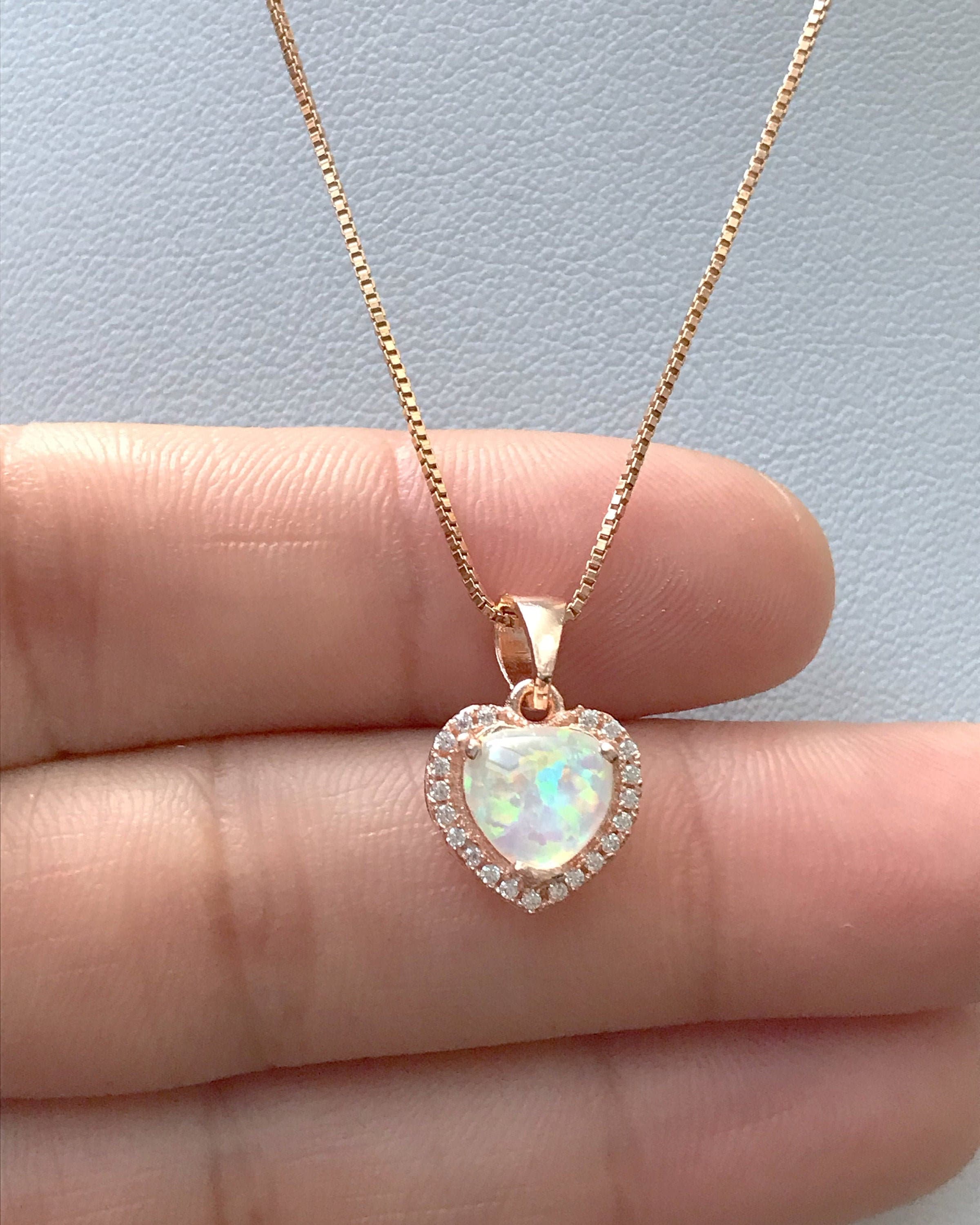 Opal clearance heart pendant