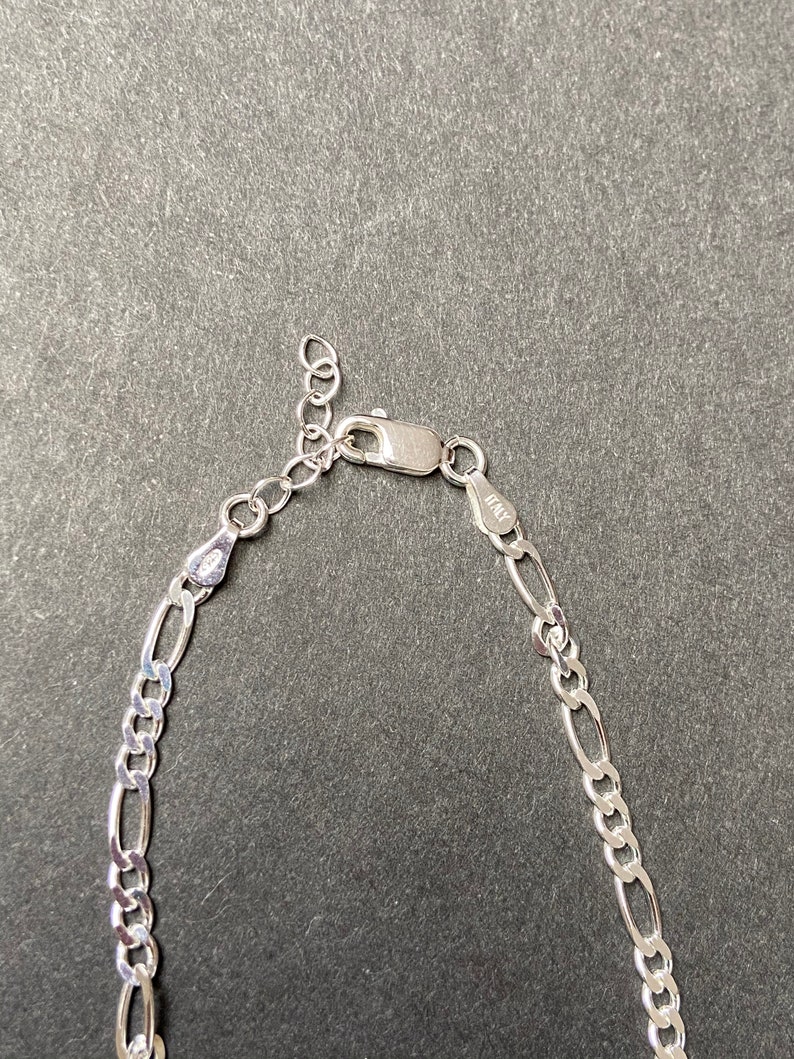 Figaro Anklet Sterling Silver Figaro Chain Ankle Bracelet | Etsy