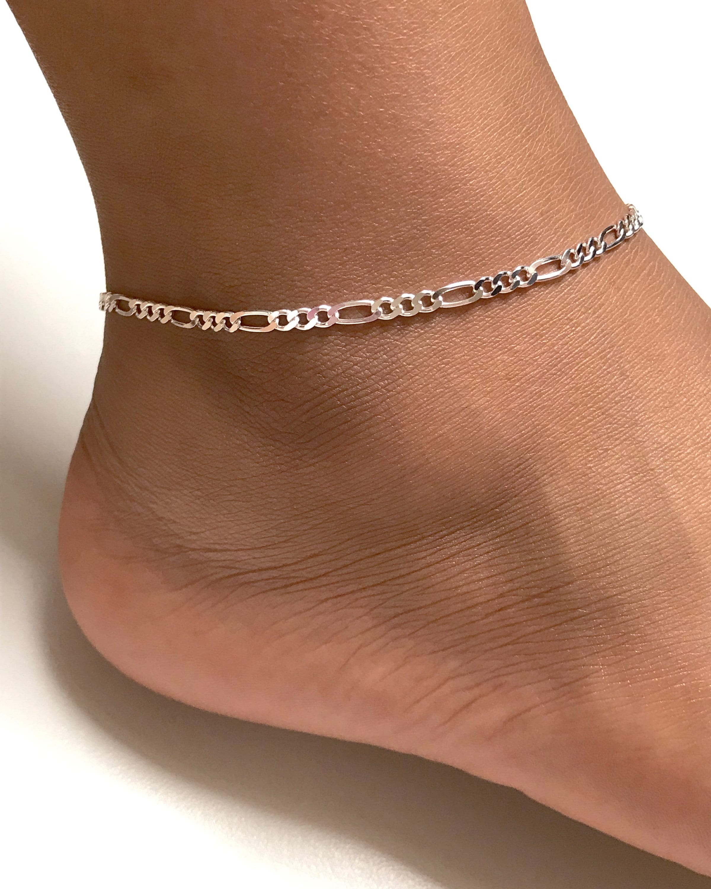 Figaro Anklet Sterling Silver Figaro Chain Ankle Bracelet Everyday