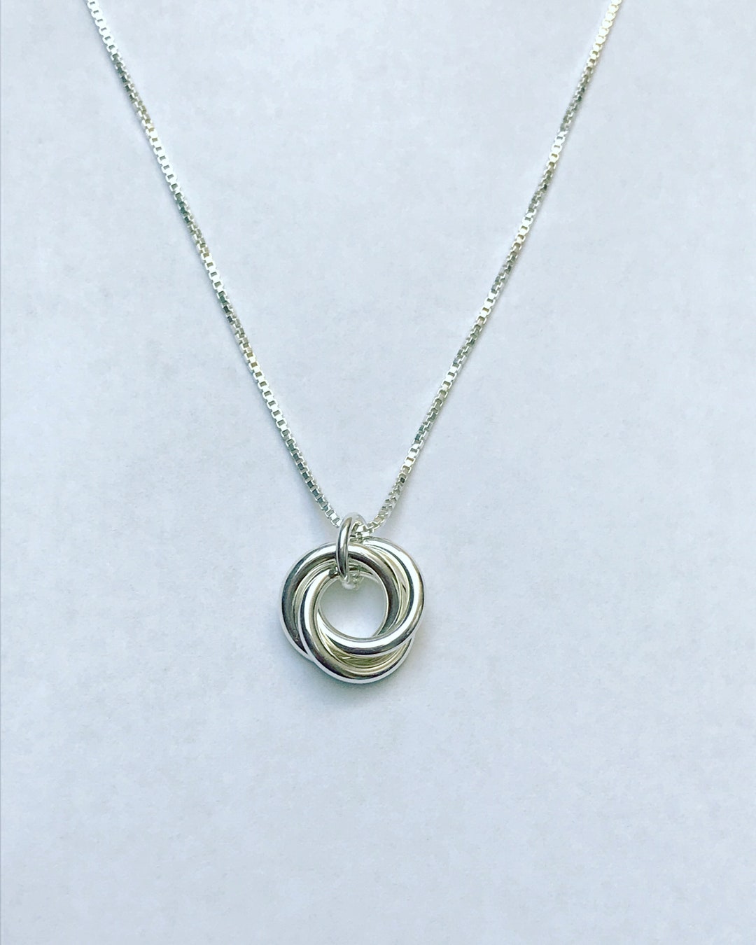 Three Circle Necklace Silver Three Rings Necklace Sterling - Etsy
