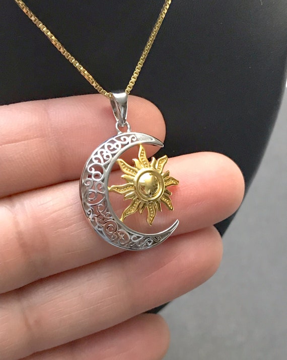 Jewels Obsession Sun Necklace 14K Yellow Gold-plated 925 Silver Sun Pendant with 16 Necklace