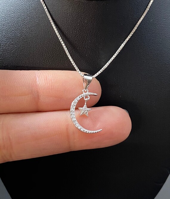 Sterling Silver Moon and Star Pendant Sterling Silver Moon and Star Pendant