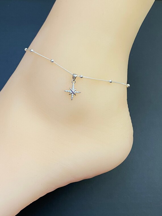 Star anklet cheap sterling silver