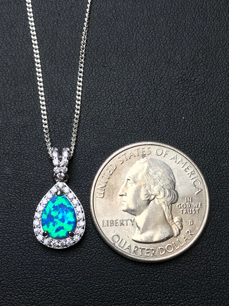 Pink Fire Opal Necklace Sterling Silver Pink Opal Teardrop Pendant October Birthstone Jewelry