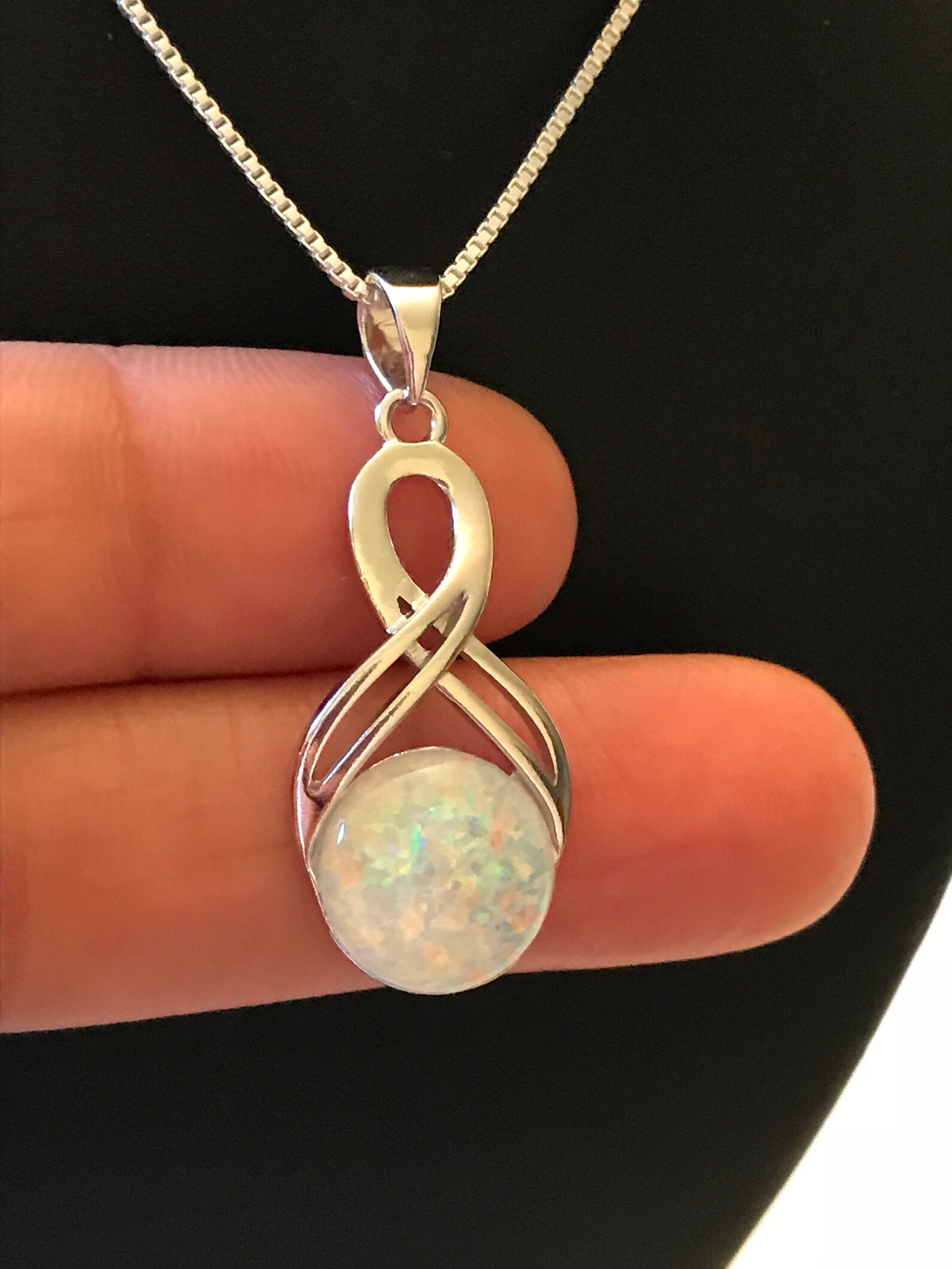 Opal infinity necklace Clearance