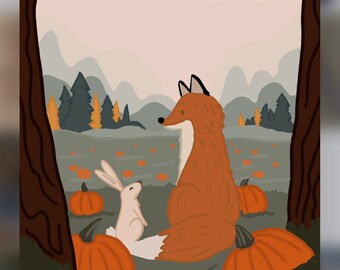 Fox & Bunny Print