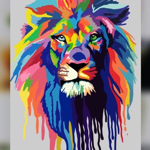 Abstract Painted Lion
