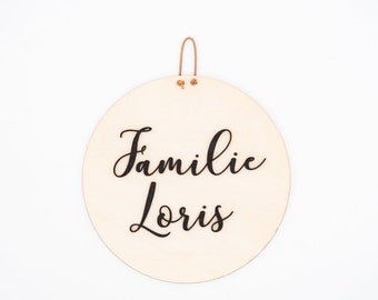 Familienschild 20cm Familie - Holzschild - Namensschild - Türschild - Geburtstag - Schild - 3D