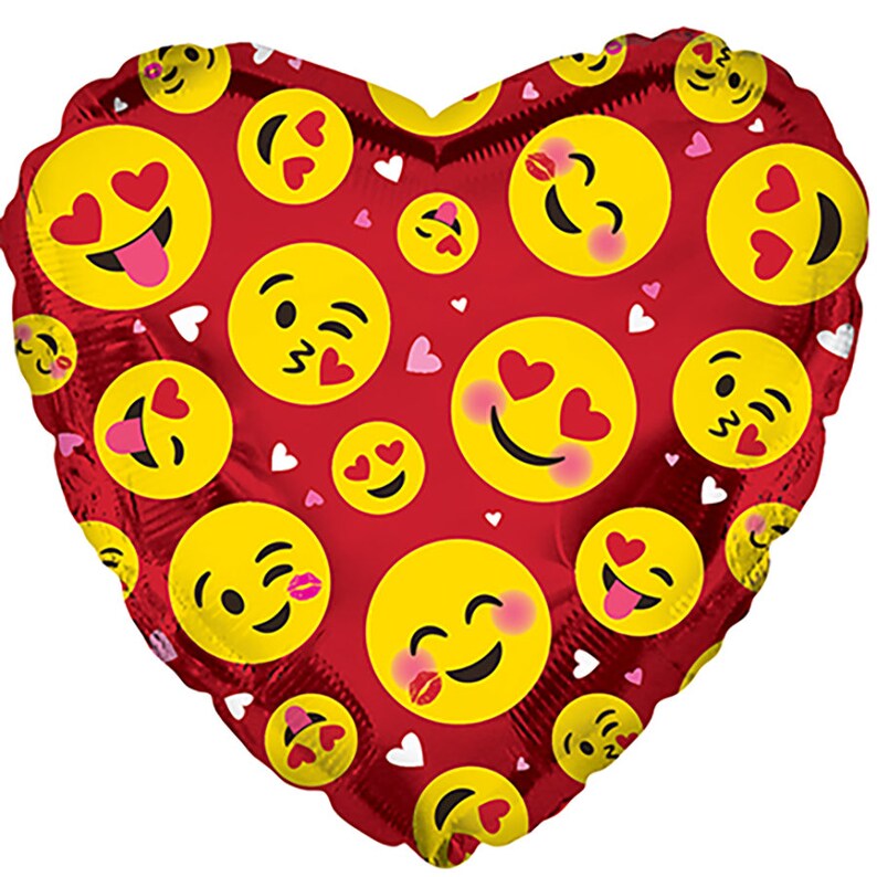 Emoji Heart Balloon Valentine s Day Balloon Emoji Etsy Ireland
