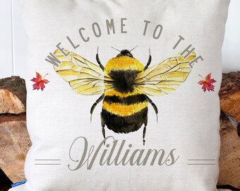 Welcome home pillow | Etsy Honey Bee Birth Stats Pillow