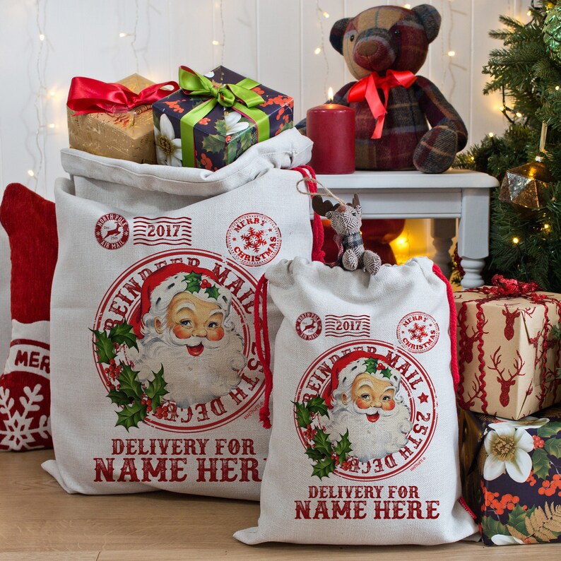 Express Mail Service Christmas Sack Personalised Santa Delivery Boy Girl Stockin