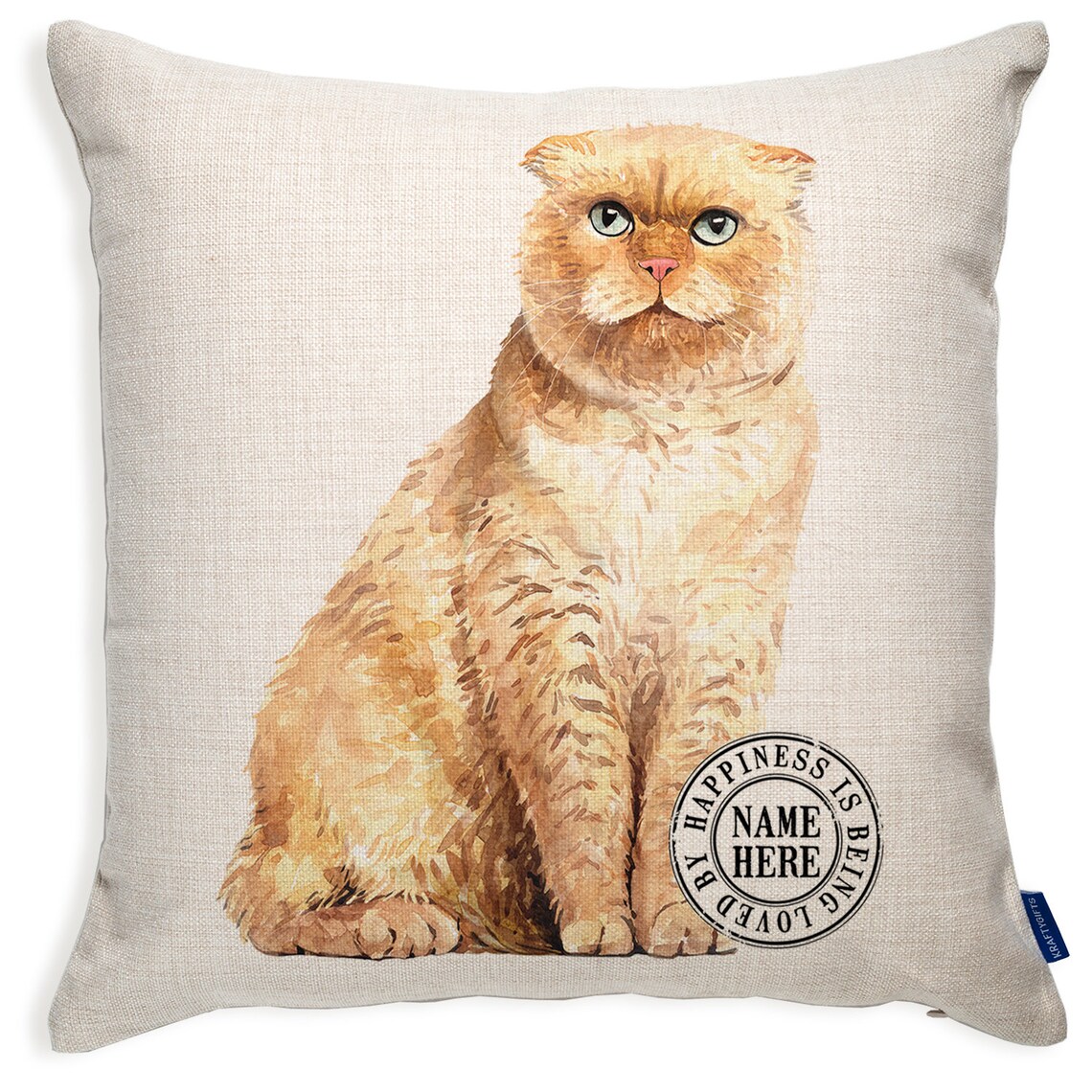 Personalised Ginger Cat Cushion Cover Kitten Portrait Pillow Etsy Canada