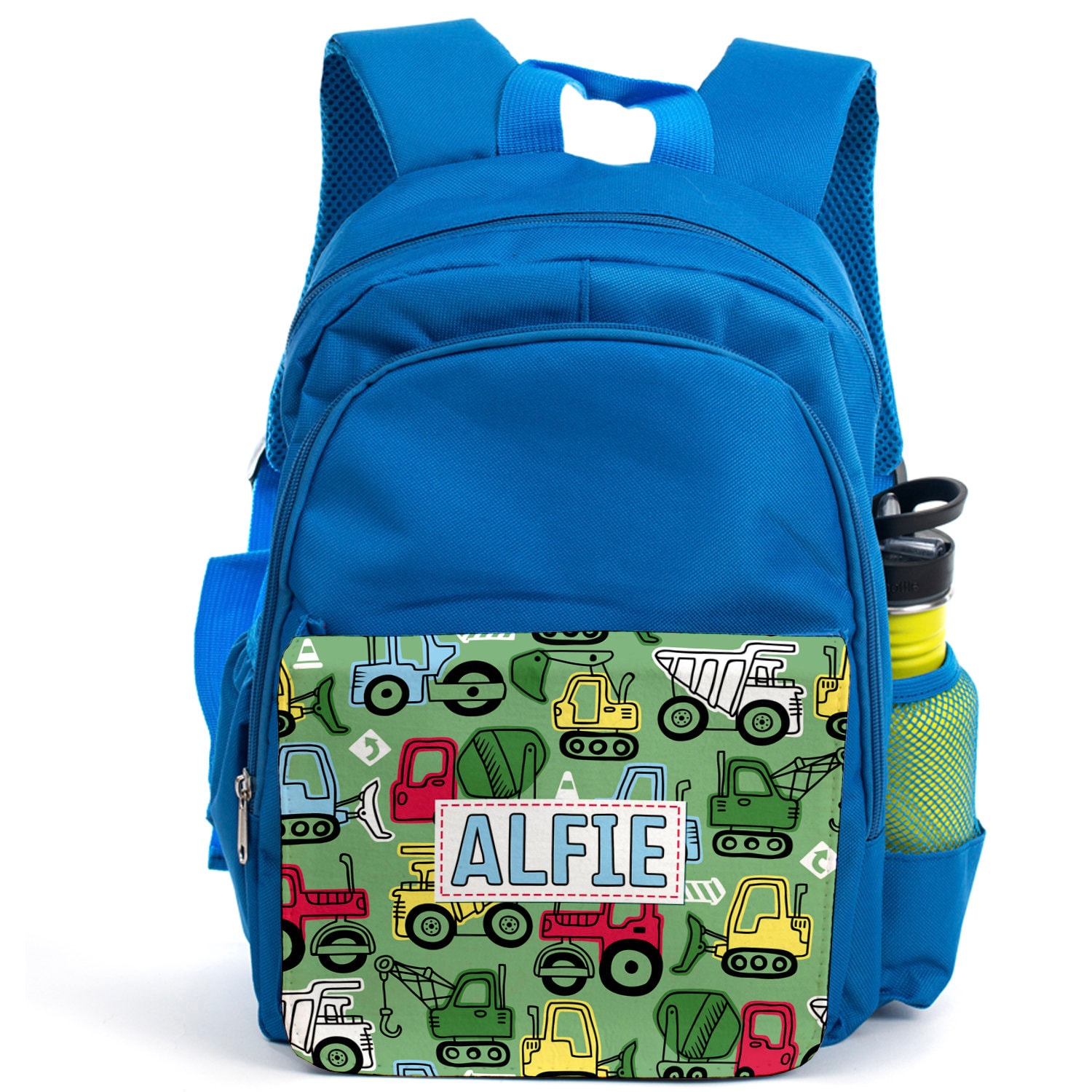 Personalised Digger Backpack Boys School Bag Childrens Blue Etsy UK