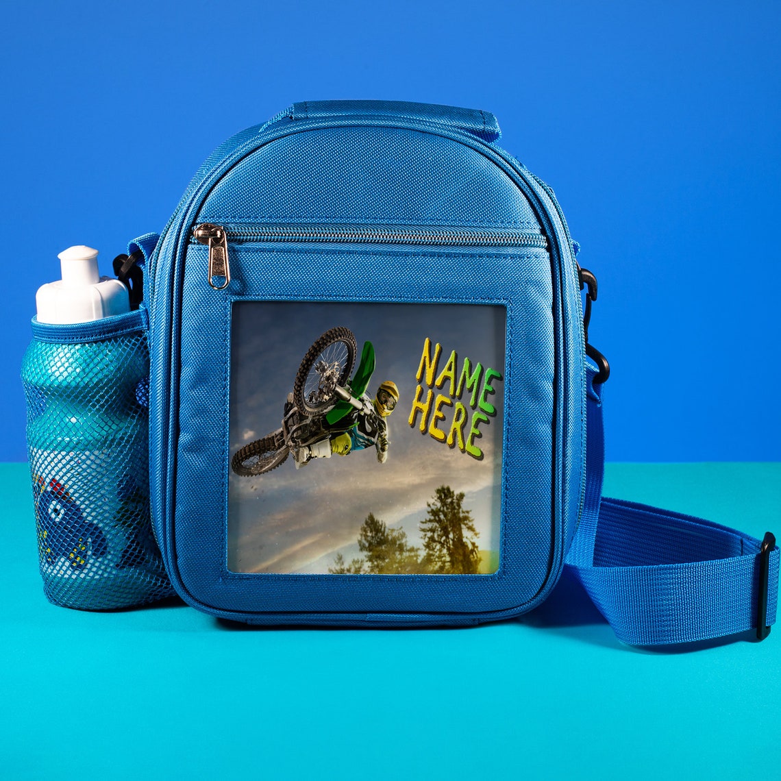 Personalised Dirt Bike Lunch Bag Boys School Insulated Etsy