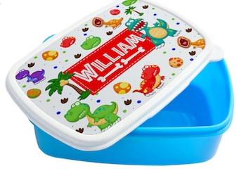 Personalised Boys Dinosaur Lunch Box School Snack Storage Sandwich Lunchbox Children's Nursery Dinosaurs Food Container KS112