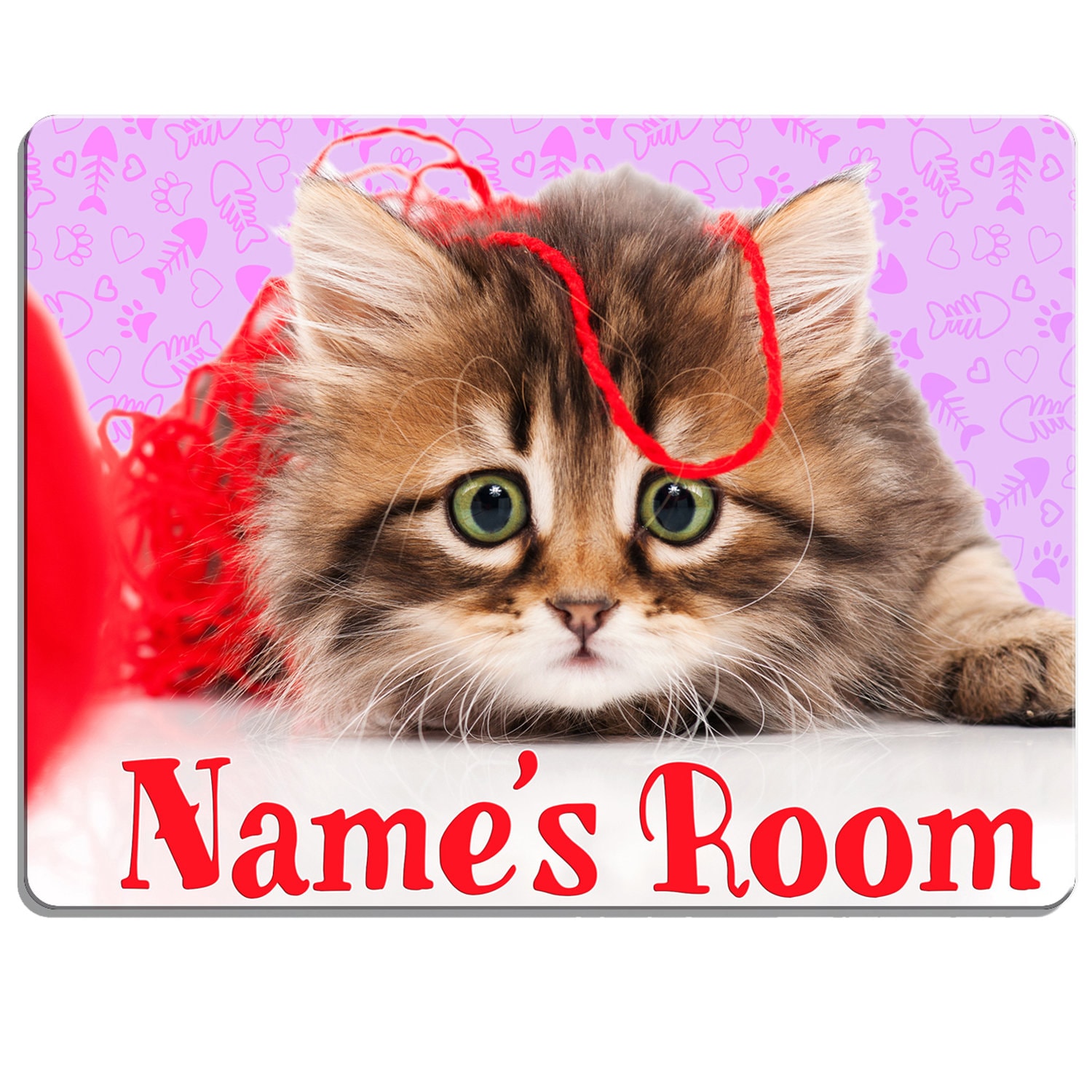 Personalised Cute kittens Children's Bedroom Girls Door Name Sign Plaque DPE27 