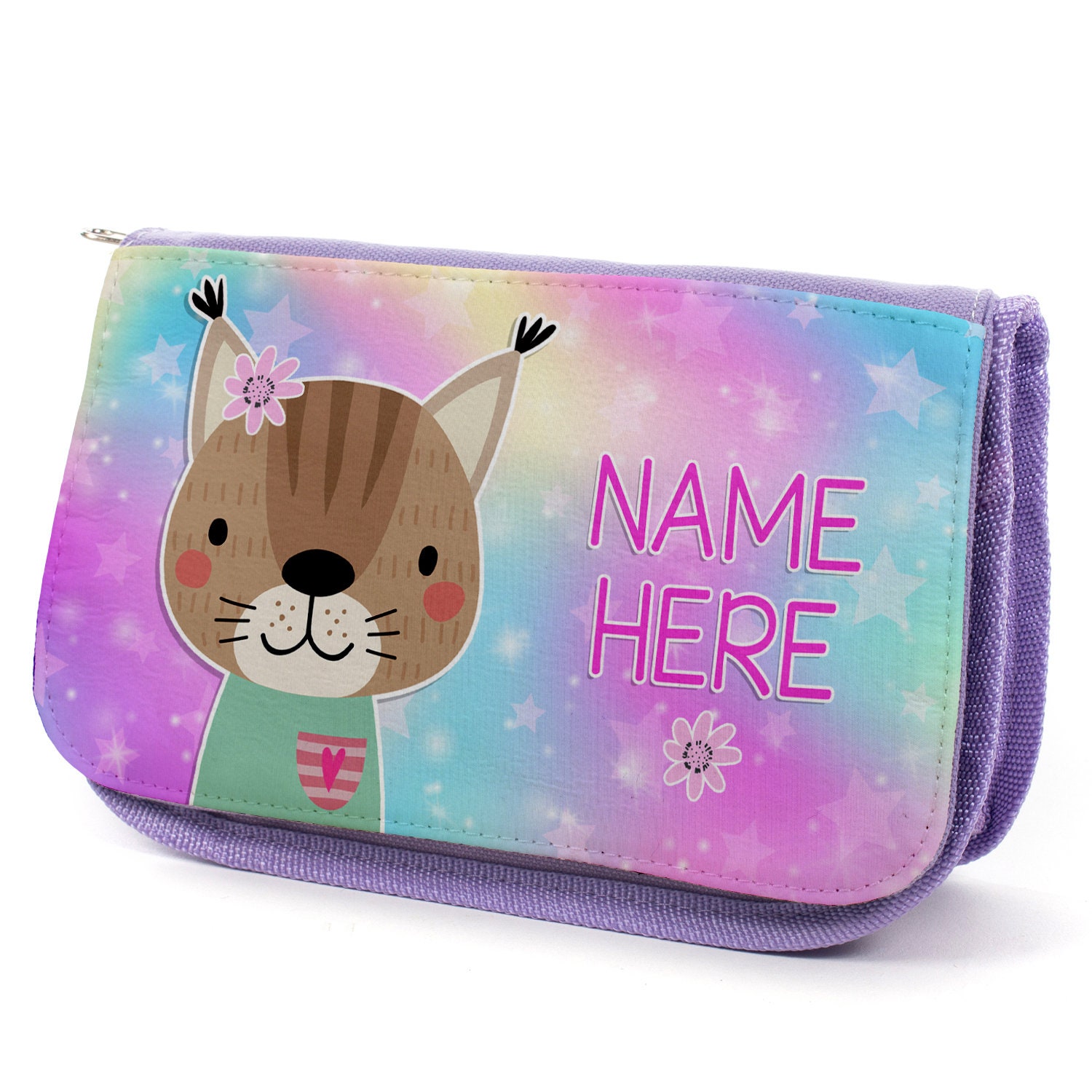 Personalised Cat Girls Pencil Case School Stationary Bag Cute Etsy UK