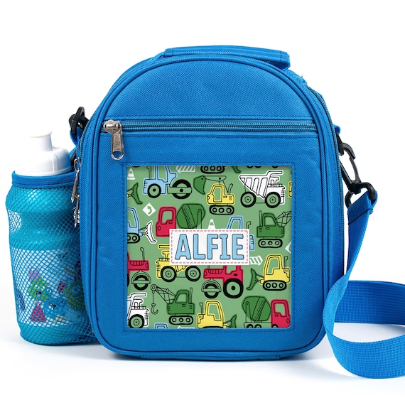 Personalised Digger Lunch Bag Boys School Insulated Builder