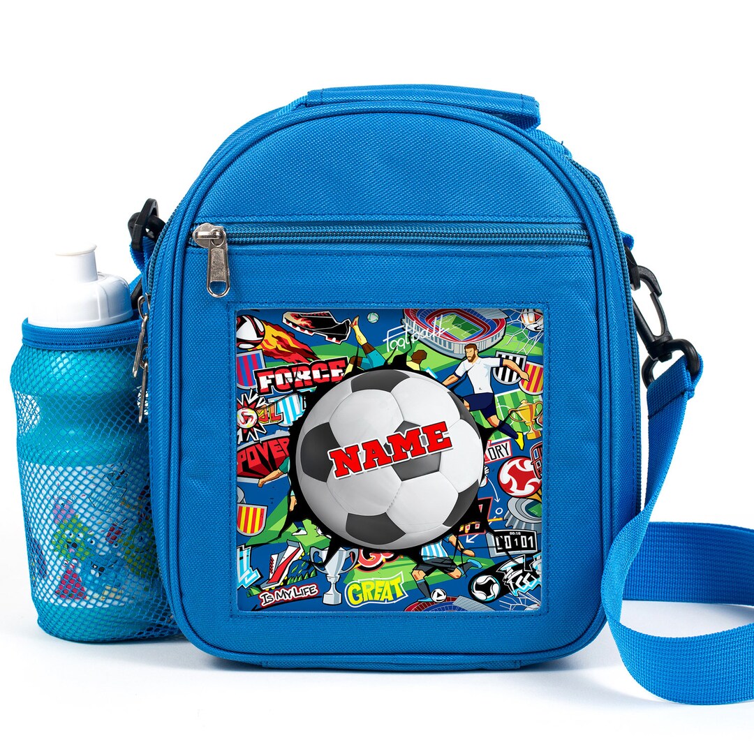 Personalised Football Lunch Bag Boys School Insulated Lunchbox Etsy UK
