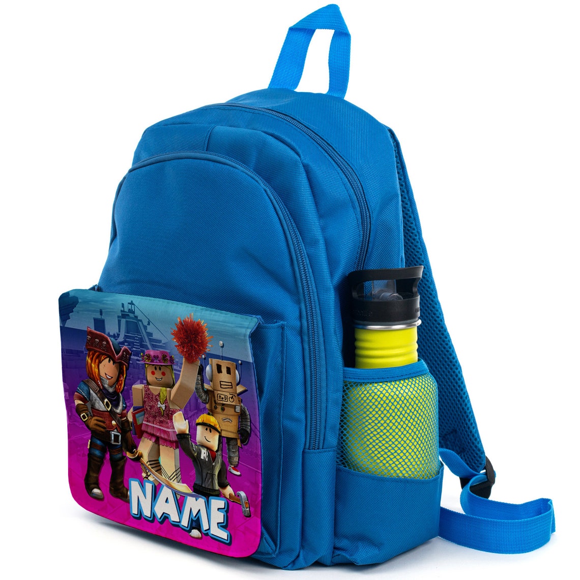 Personalised Roblox Backpack Boys School Bag Childrens Blue Etsy