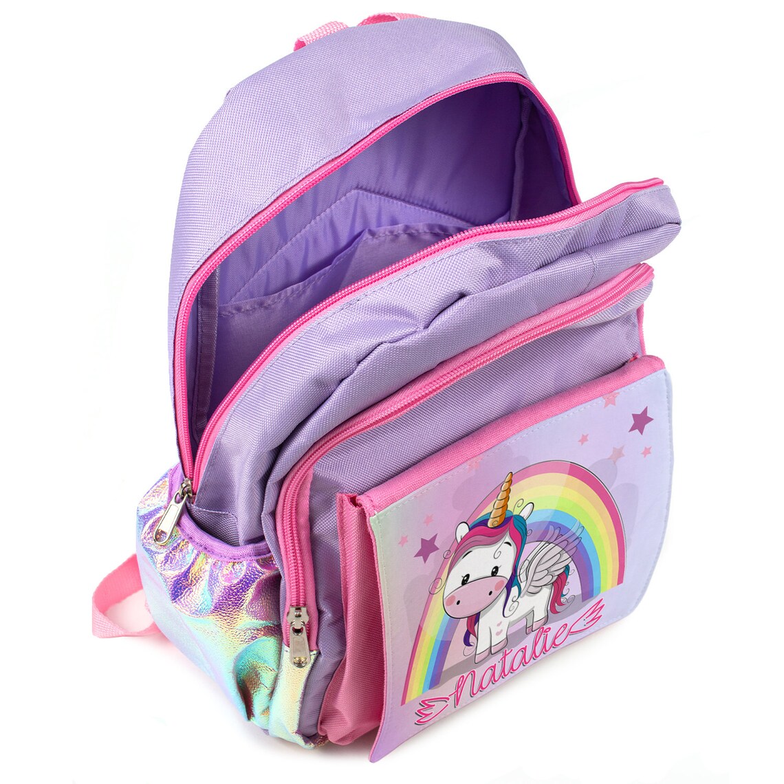 Personalised Girls Unicorn School Bag Cute Purple Rainbow Etsy UK