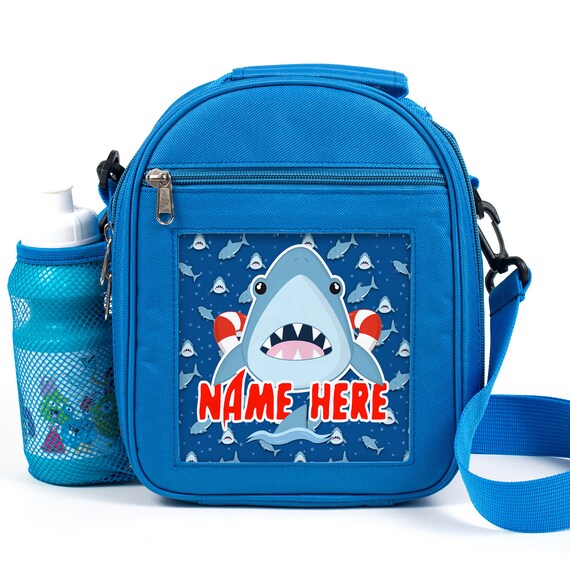 Personalised Shark Lunch Bag Boys School Insulated Great White 