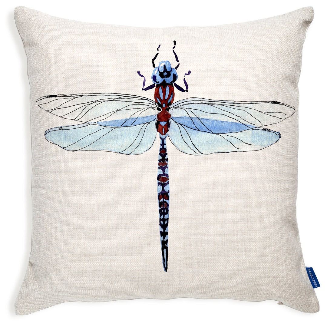 Dragonfly Cushion Cover Bug Accent Insect Pillow Sofa Throw Cushion