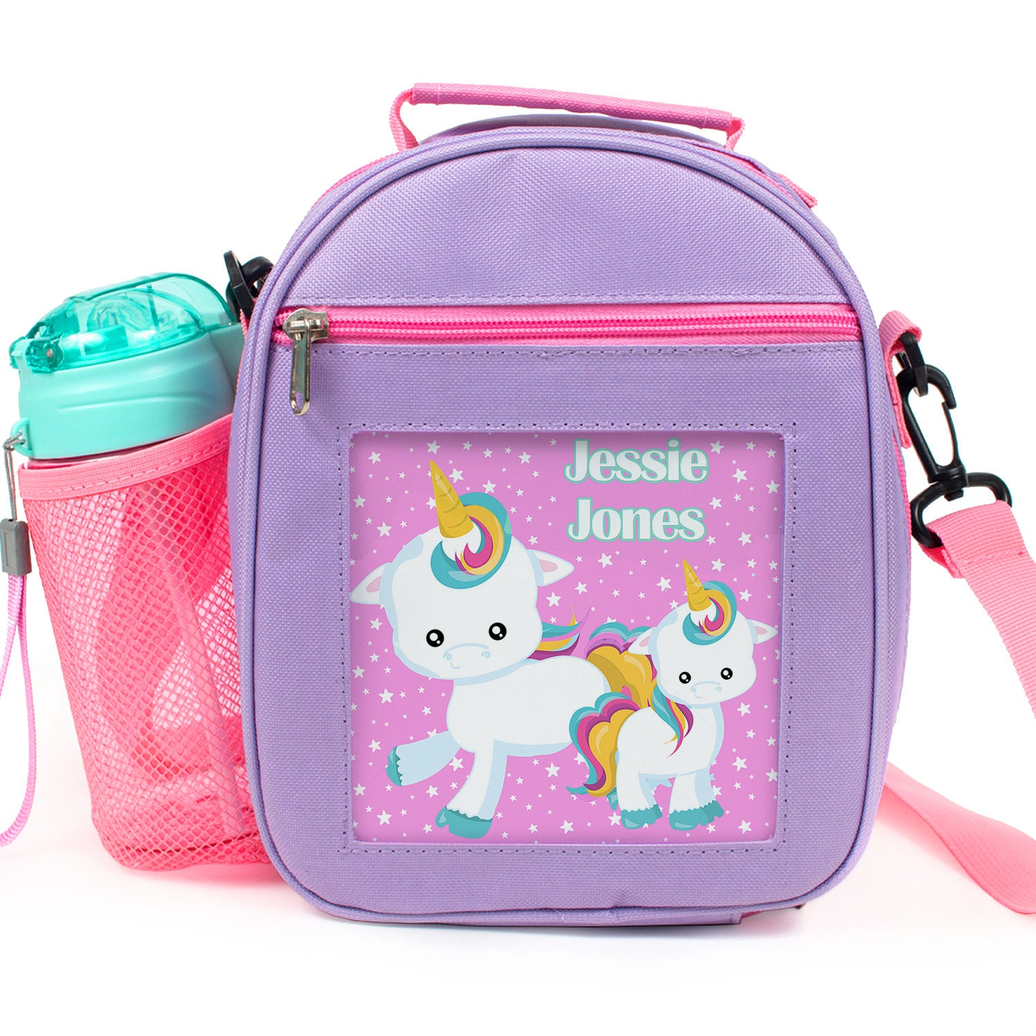 Personalised Girls Lunch Bag Unicorn School Insulated Lunchbox