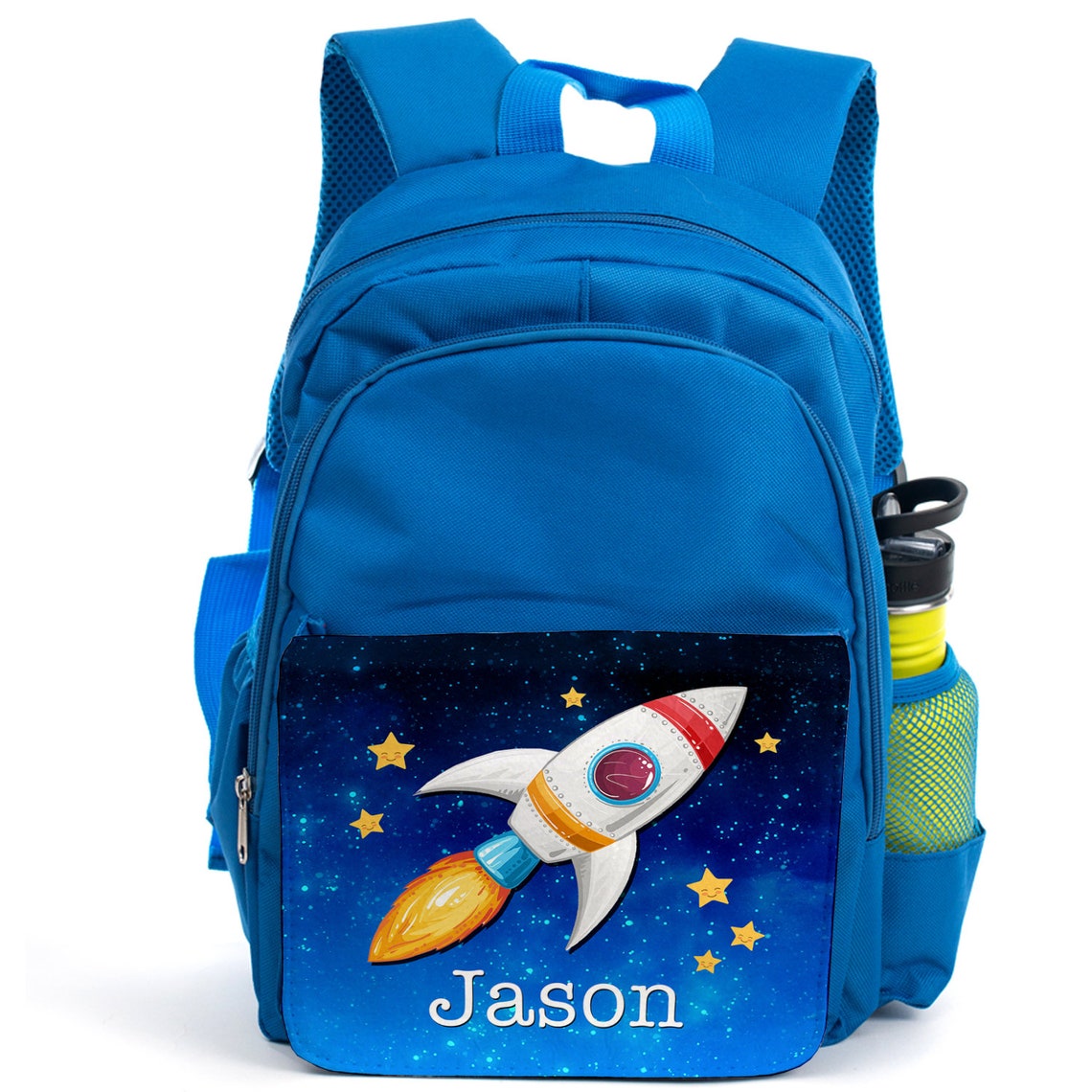 Personalised Rocket Ship Backpack Boys School Bag Childrens Etsy