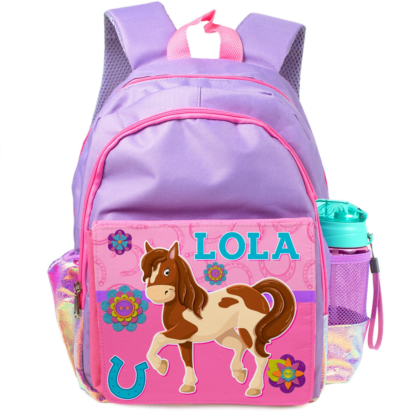 Personalised Girls Horse School Bag Cute Purple Pony Backpack Etsy UK