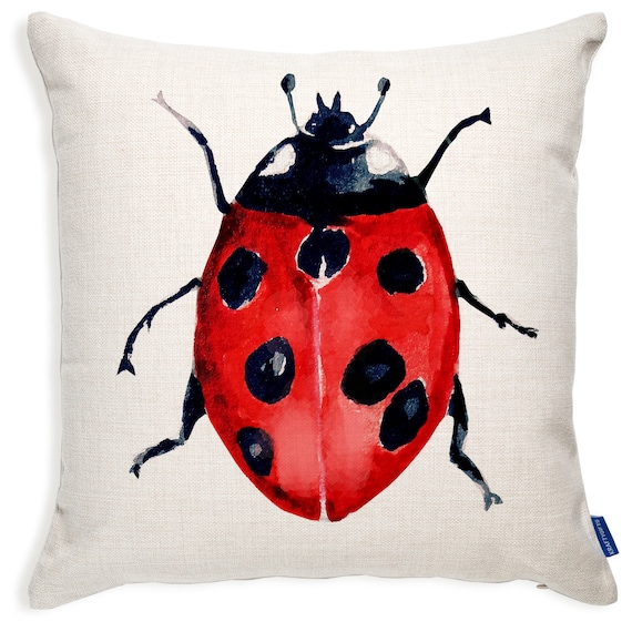 Ladybird Cushion Cover Bug Accent Insect Pillow Sofa Throw Cushion Summer  Outdoor 40 X 40 IC01 