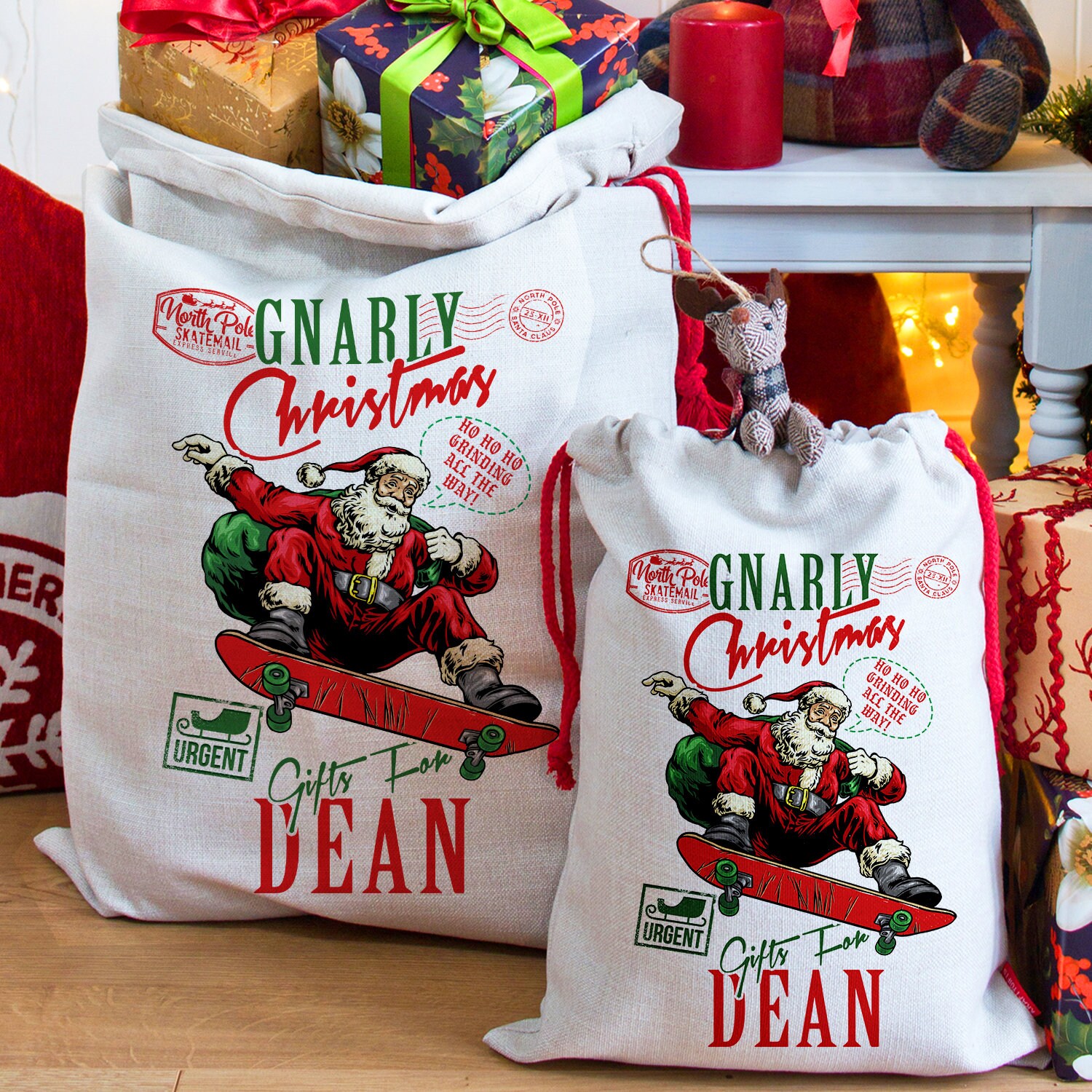 Christmas Large Red Santa Clause Sack Gifts Bag Childrens Xmas Eve