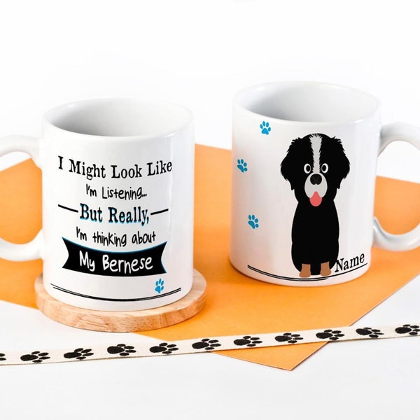 Personalised Dog Mug, Bernese Mountain Dog Mug, Funny Pet Cup, Gift for pet lover, Dog Trainer Gift DM4