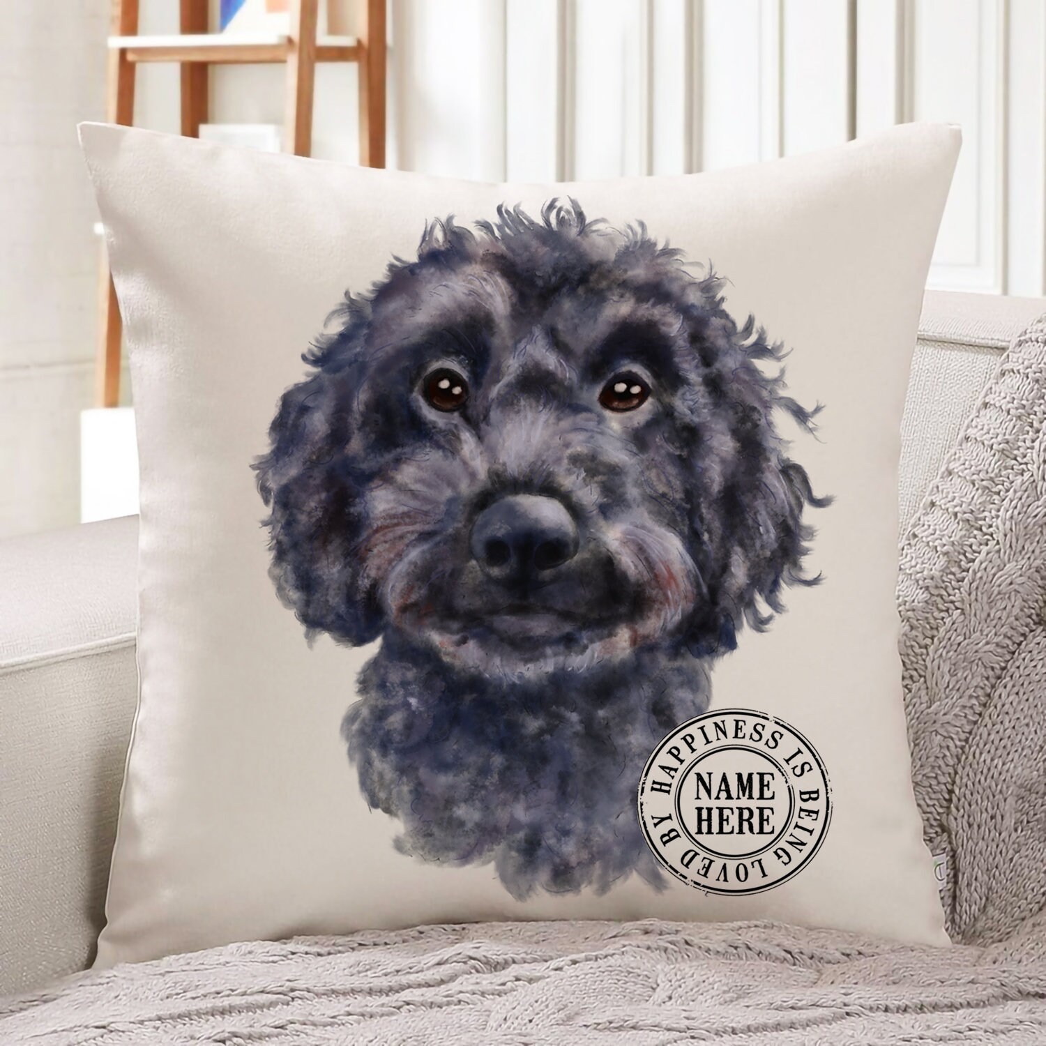 Personalised Cockapoo Dog Cushion Pet Name Cover Home Sofa Etsy
