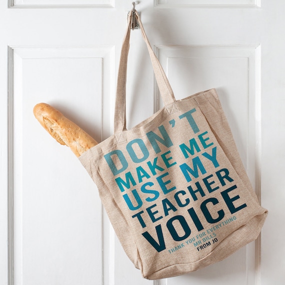 Personalised teacher canvas bag sale