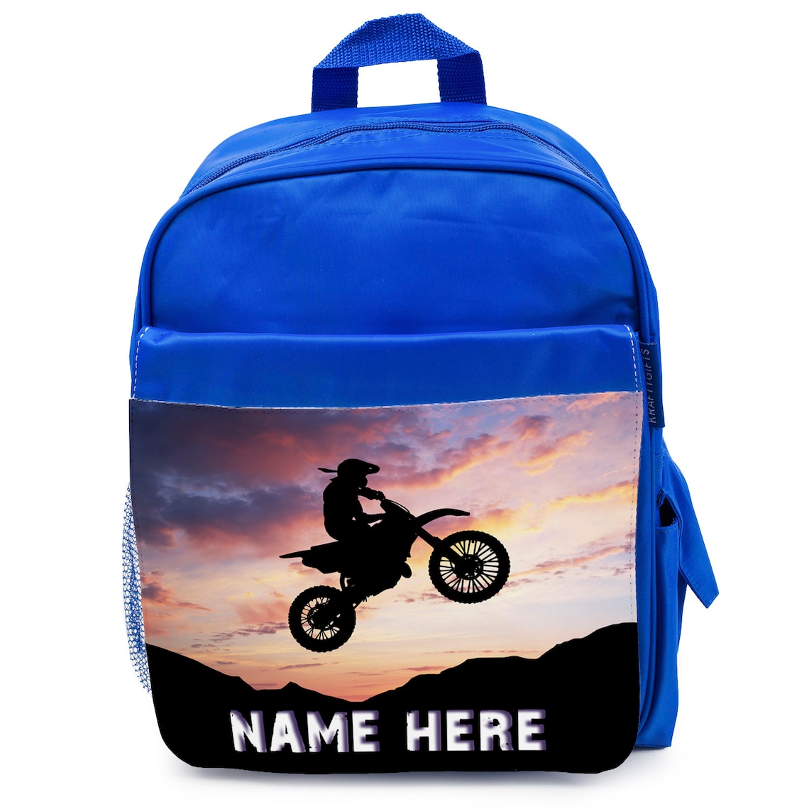 Personalised Boys School Bag DIRT BIKE MOTOCROSS Cute Blue Etsy