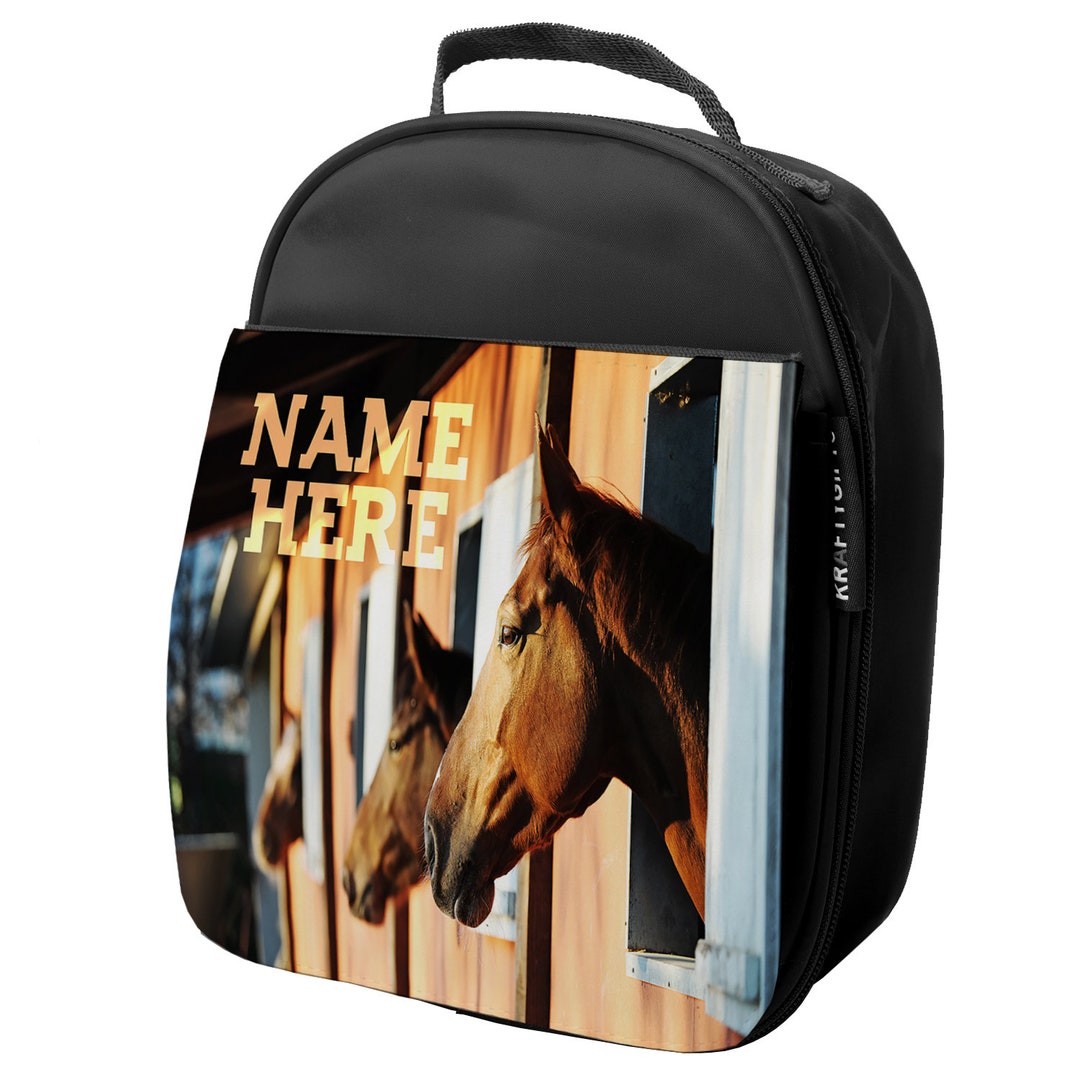 Personalised Horse Lunch Bag Girls School Insulated Lunchbox Childrens