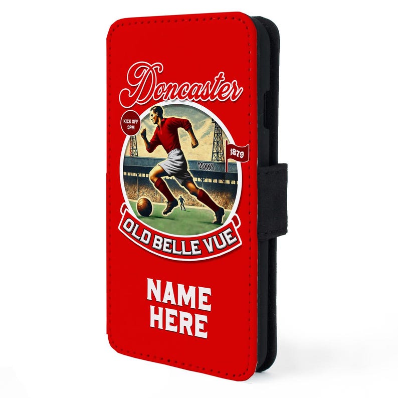 Personalised Doncaster iPhone Case Football Nostalgia Flip Phone Cover