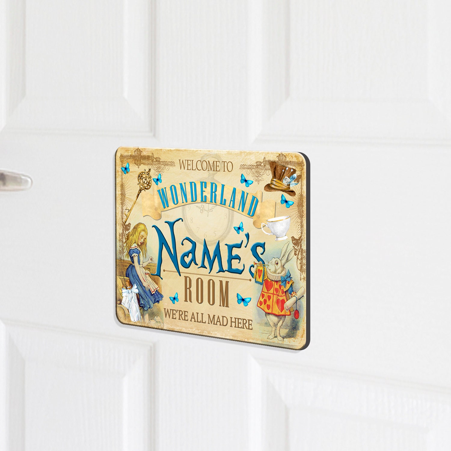 Alice Door Sign Bedroom Name Plaque Personalised Girls Room Etsy
