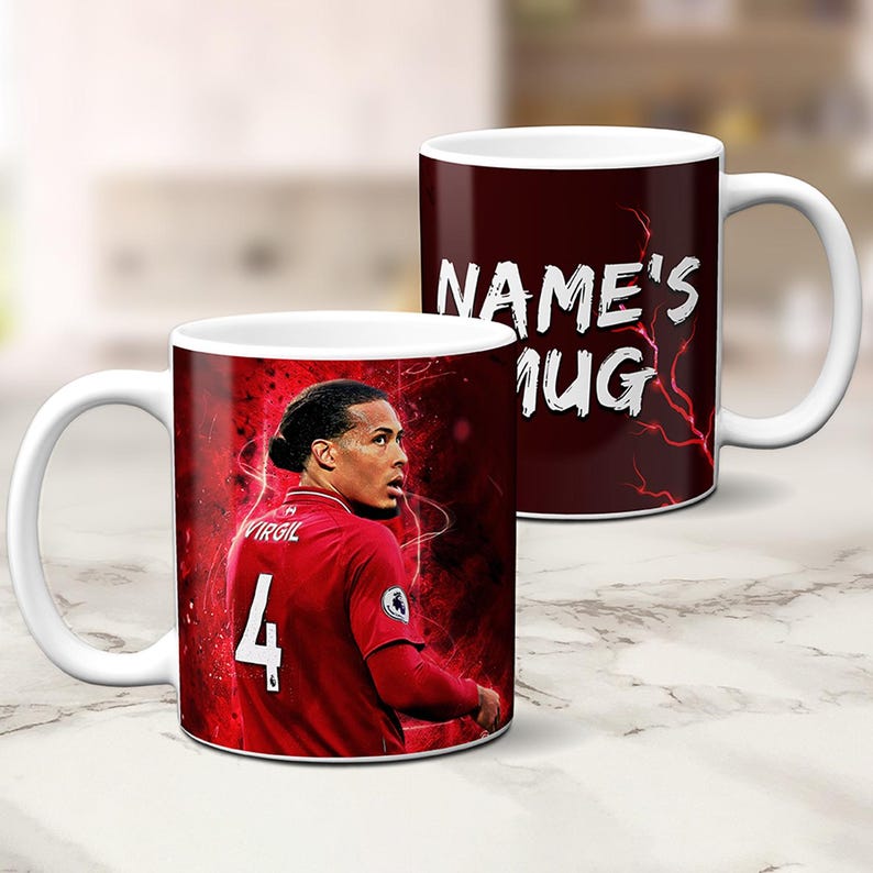 Personalised Van Dijk Football Mug Liverpool Cup Legend Player Tea