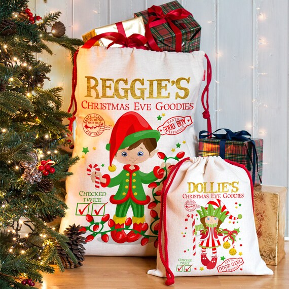 Personalised christmas hotsell eve bag