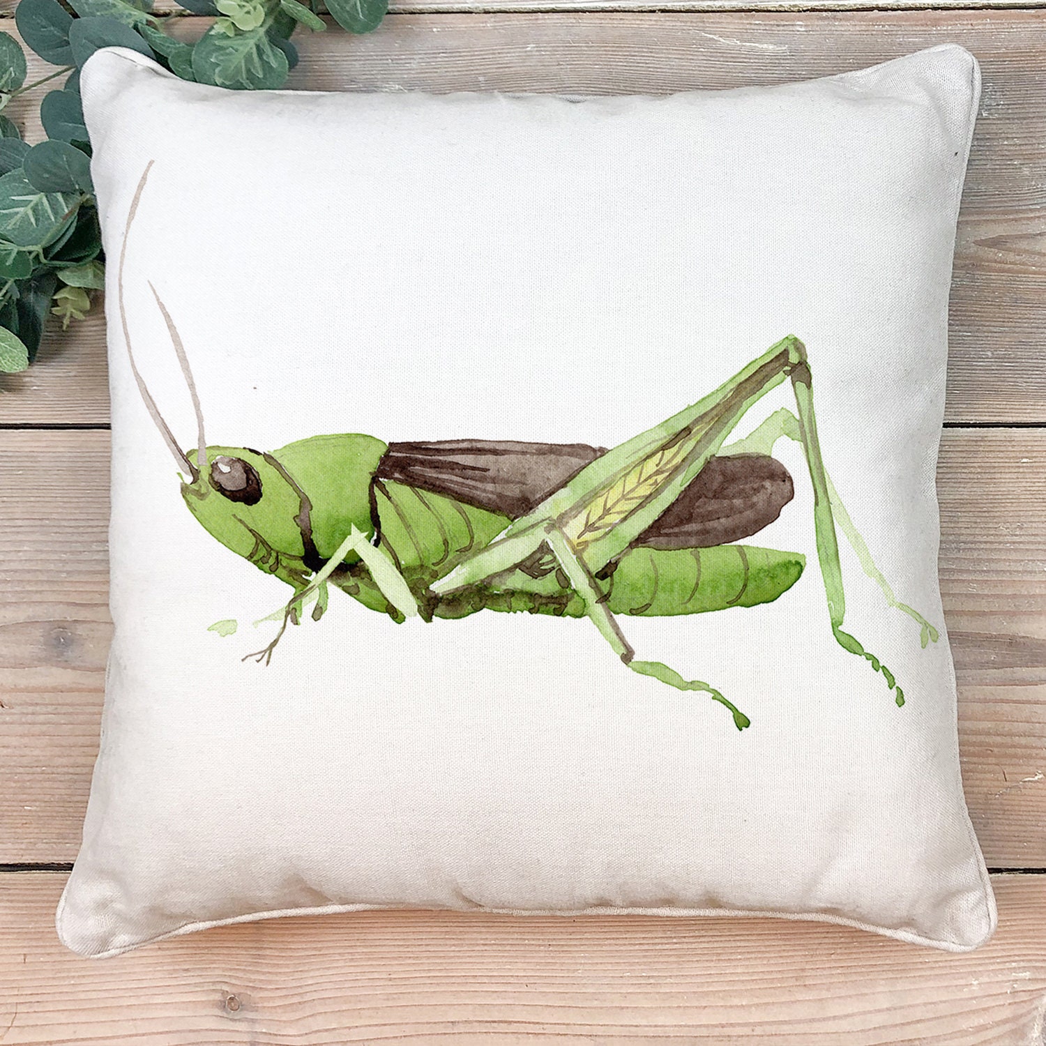 Grasshopper Cushion Cover Bug Accent Insect Pillow Sofa Throw Etsy 日本
