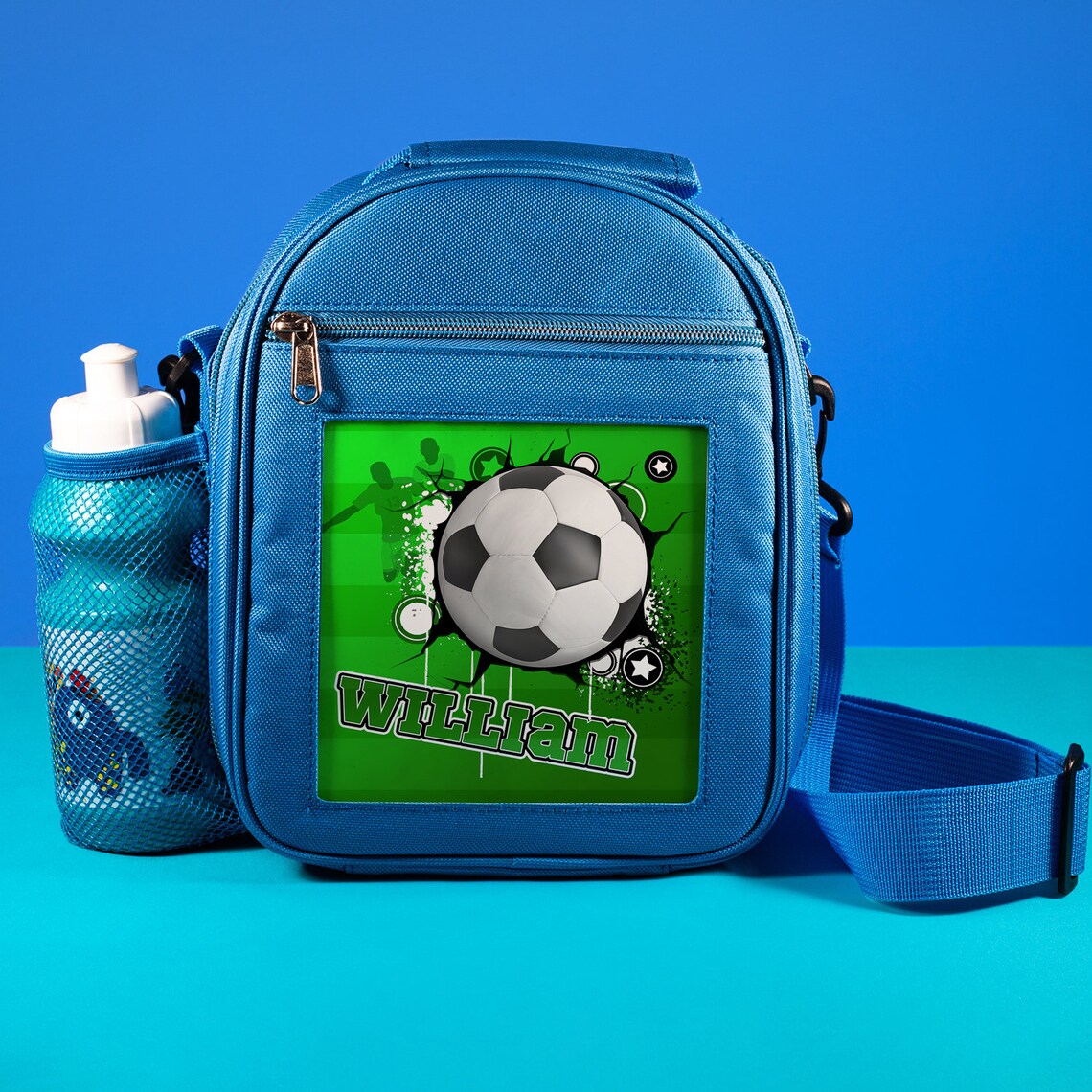 Personalised Football Lunch Bag Boys School Insulated Lunchbox Etsy