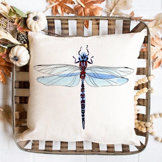 Dragonfly Cushion Cover Bug Accent Insect Pillow Sofa Throw Cushion Summer Outdoor 40 X 40 IC11 Etsy Canada