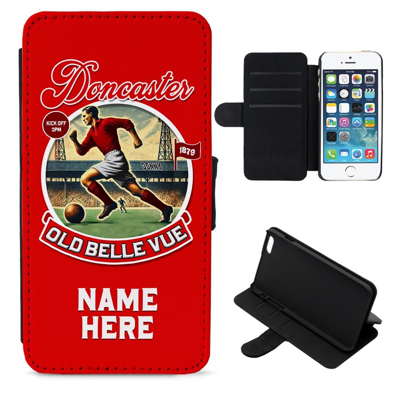 Personalised Doncaster iPhone Case Football Nostalgia Flip Phone Cover