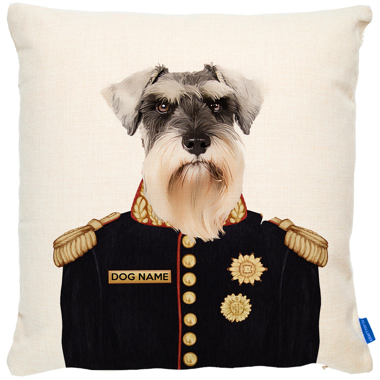 1500px x 1500px - Personalised Schnauzer Cushion Cover Military Dog Pillow Pet - Etsy
