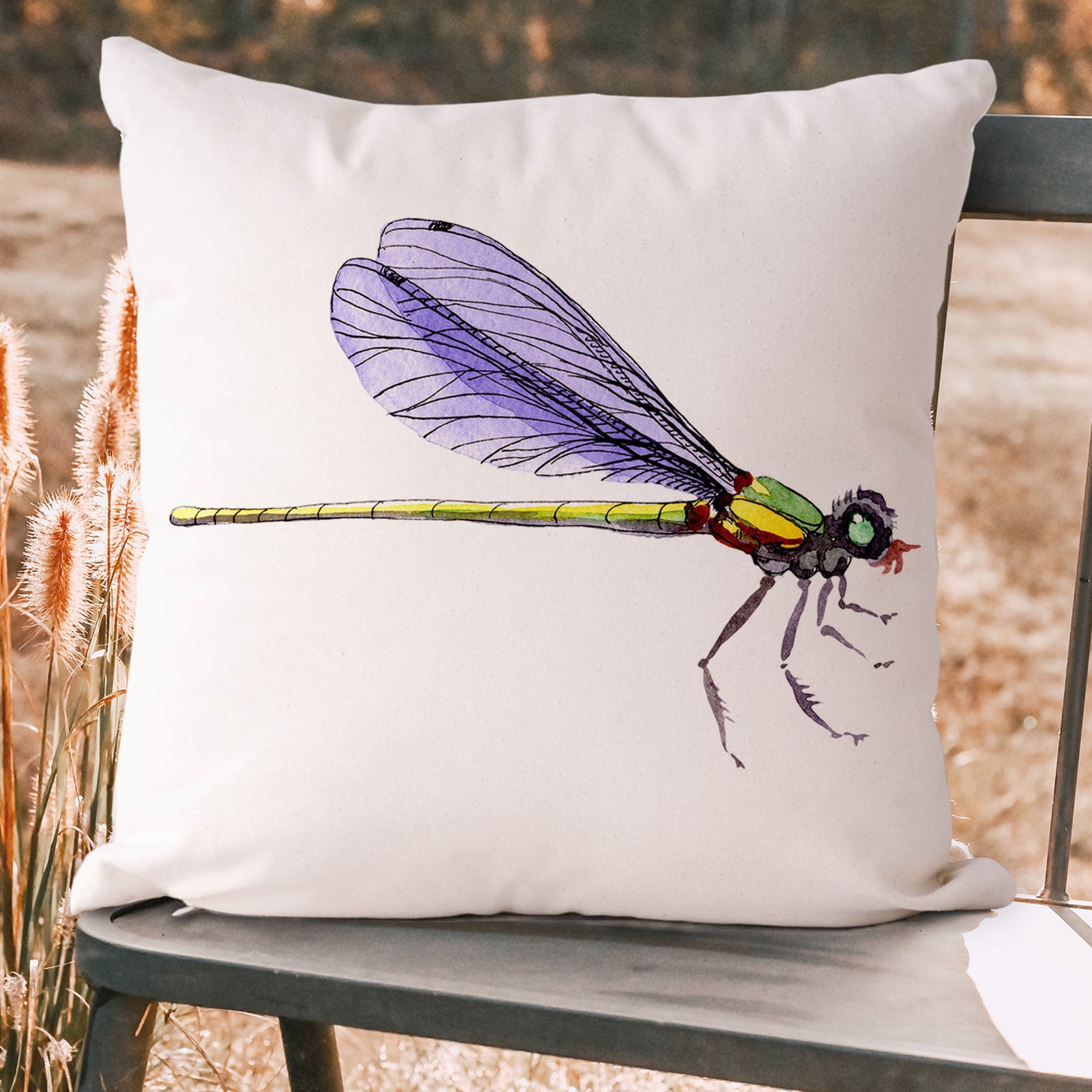 Dragonfly Cushion Cover Bug Accent Insect Pillow Sofa Throw Etsy