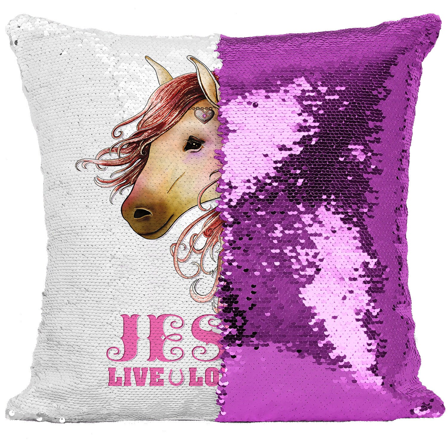 Horse sequin pillow cheap