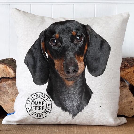 Black dog pillow sales